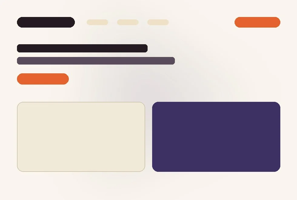 Landing page design mockup