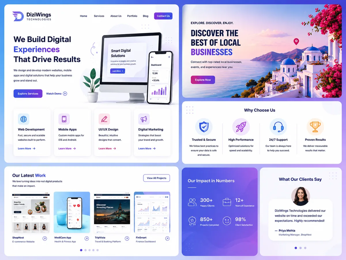 DiziWings Technologies digital agency website design