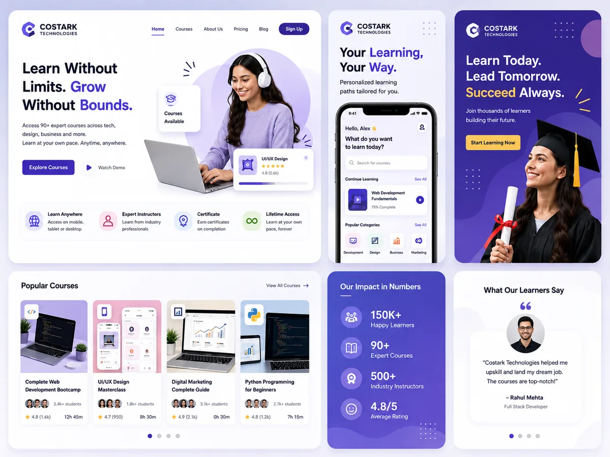 Costark Technologies e-learning website design
