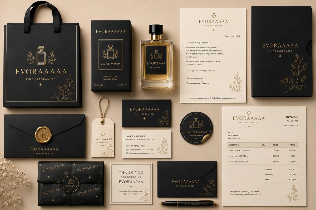 Evoraaaaa fine fragrance packaging suite
